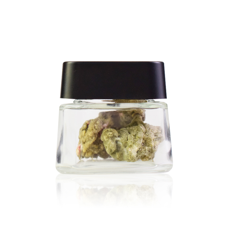 Square trapezoid shape glass jar