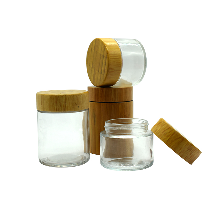 Glass jar with bamboo lid