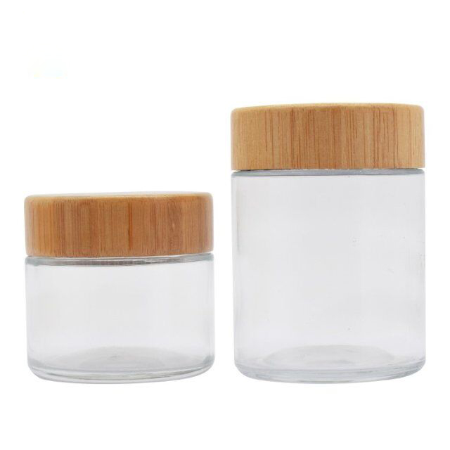Glass jar with bamboo lid