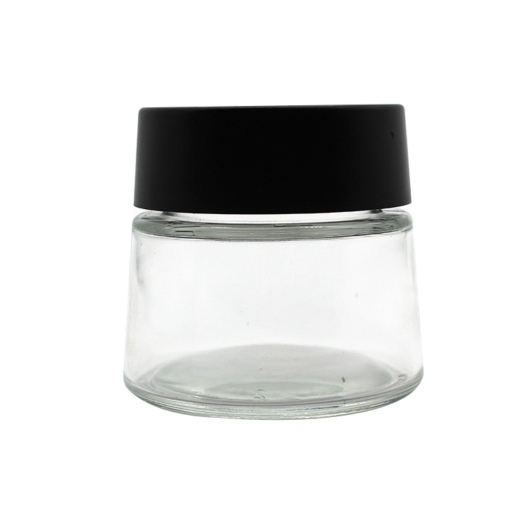Conical glass jar
