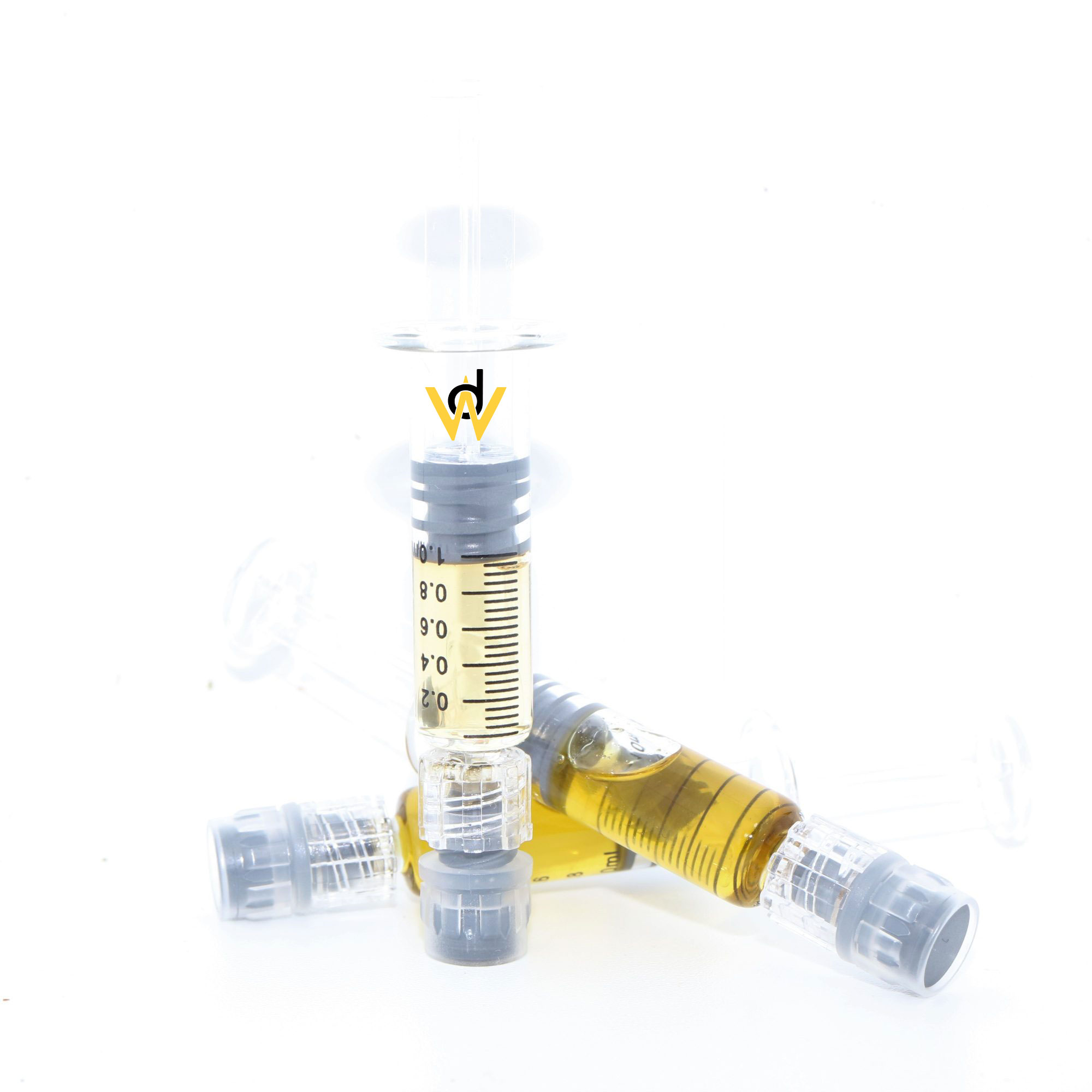 Glass syringe for oil