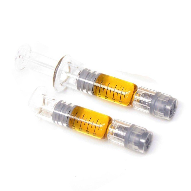 Glass syringe for oil