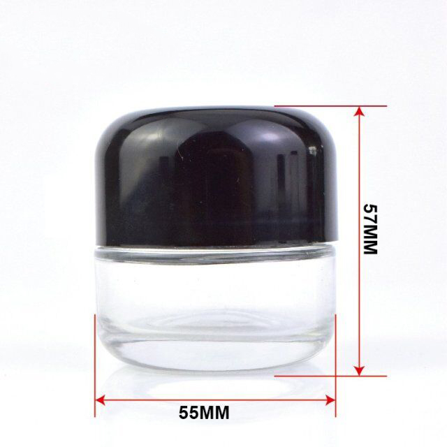 1Oz Child Resistant Arch Stash Side Clear Round Type Glass Jar 