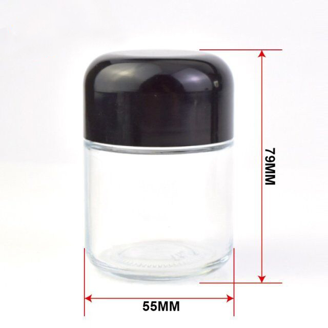 3Oz Child Resistant Arch Stash Side Clear Round Type Glass Jar 