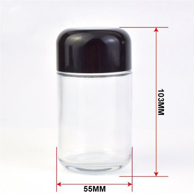 5Oz Child Resistant Arch Stash Side Clear Round Type Glass Jar 