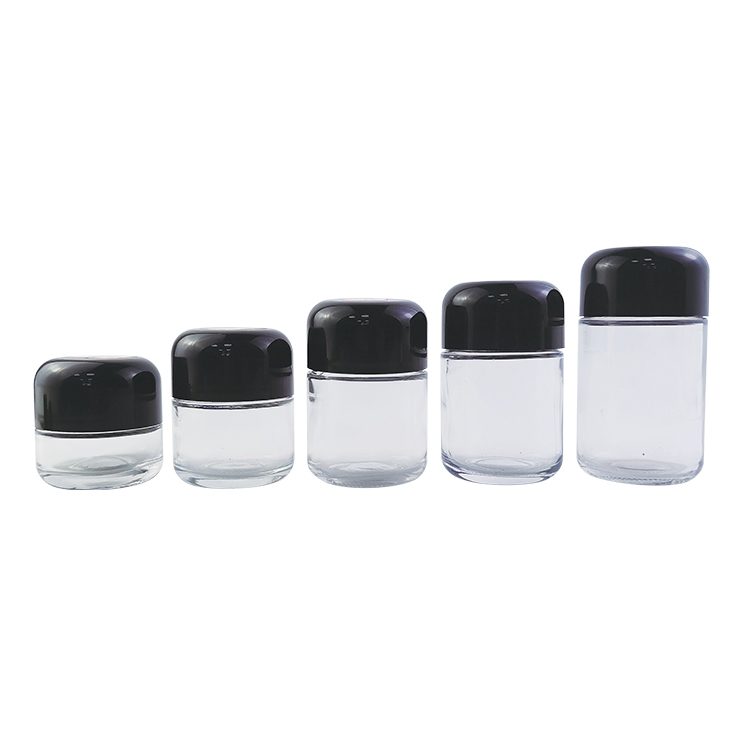 6Oz Child Resistant Arch Stash Side Clear Round Type Glass Jar 