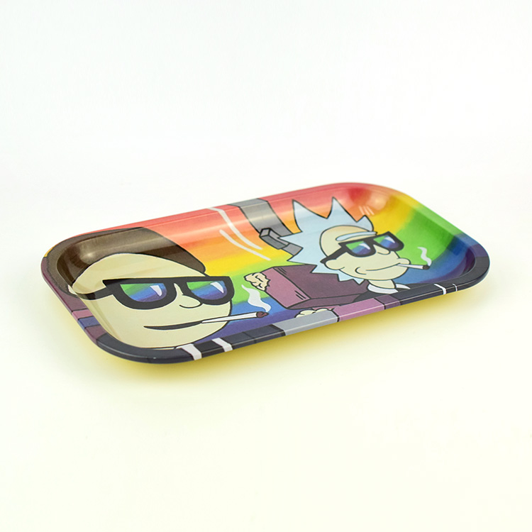 Low Moq Custom Logo Metal Wood Rolling Tray Set Wholesale With Magnetic Lid, Backwoods Serving Tin Rolling Tray