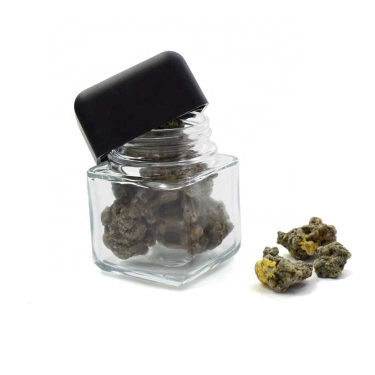 2oz 3oz 4oz square child resistant glass jar flower buds glass jar glass bottle flower square child proof packages